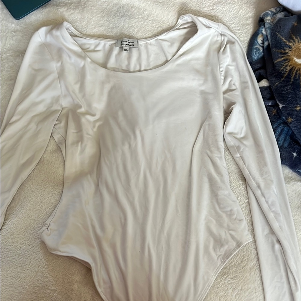 White Long Sleeve Bodysuit